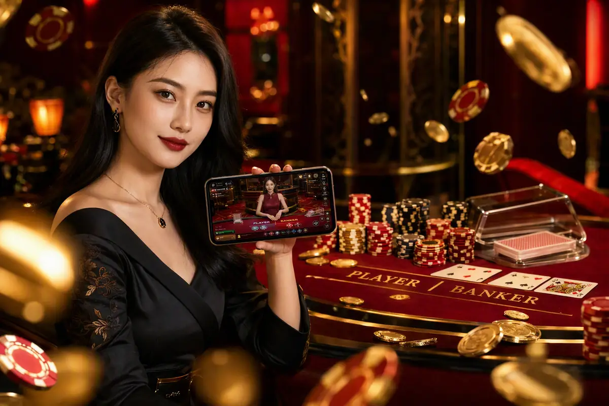 megakaya live casino meja baccarat dealer